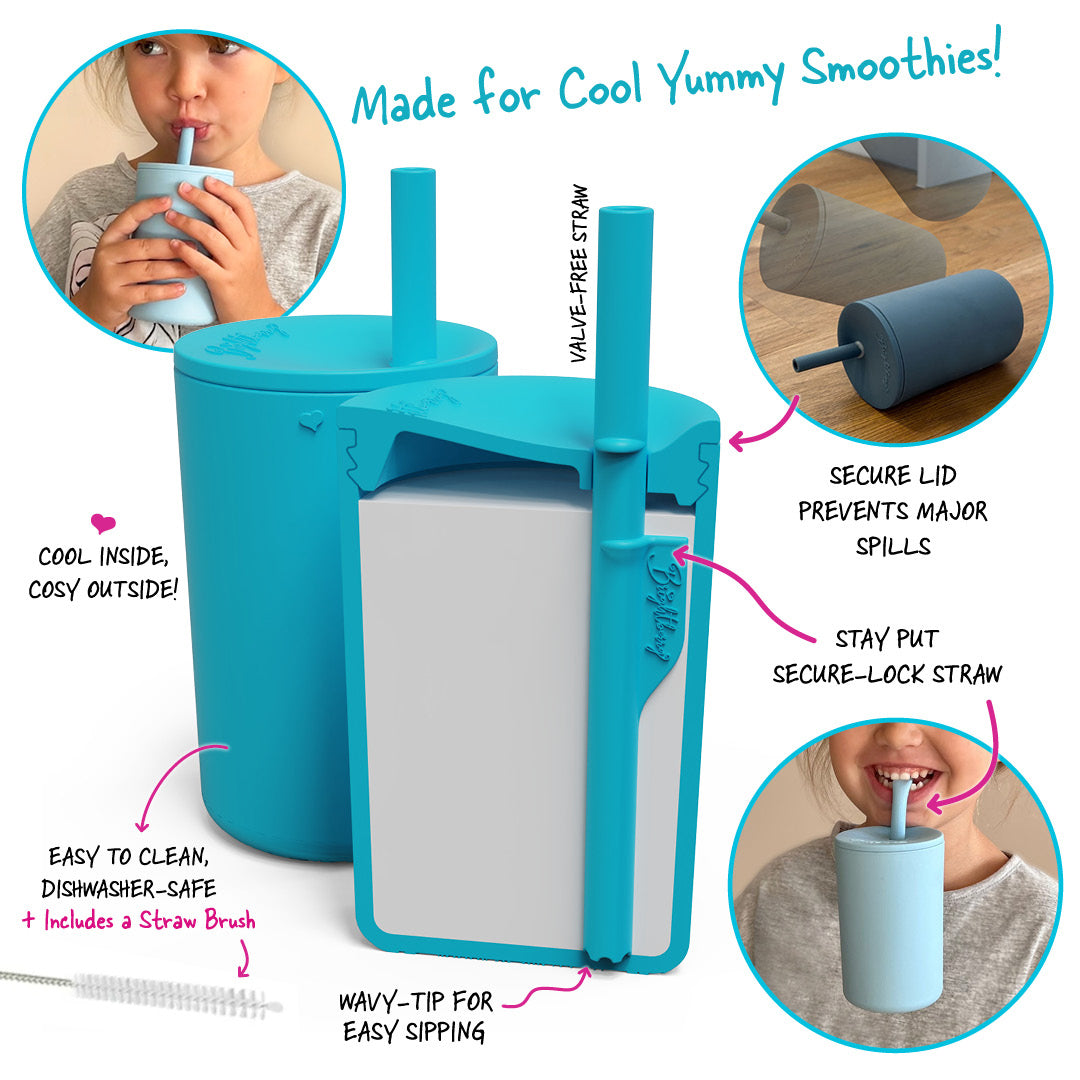 Kids Smoothie Cup with Straw & Secure Lid